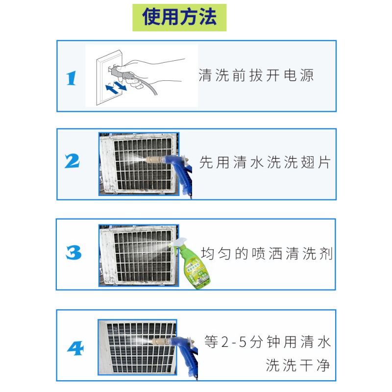 家柏饰(CORATED)空调外机家用挂柜机清洗剂涤尘翅片散热器油烟机去油污清洁除灰尘高清大图