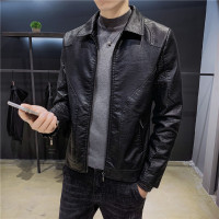 骄克雄狮(JANKELEONE)秋季新款韩版修身机车服pu皮夹克男青年帅气皮衣男士翻领外套潮流