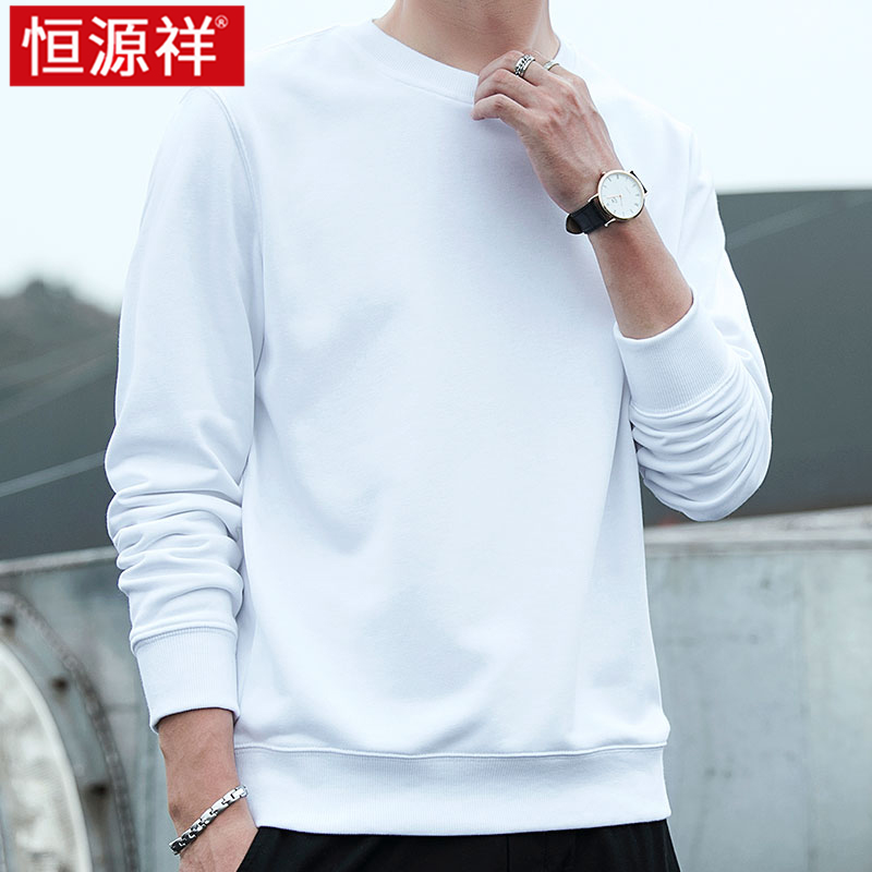 恒源祥重磅长袖t恤男秋冬季装圆领卫衣含棉体恤衫休闲男士打底衫高清大图