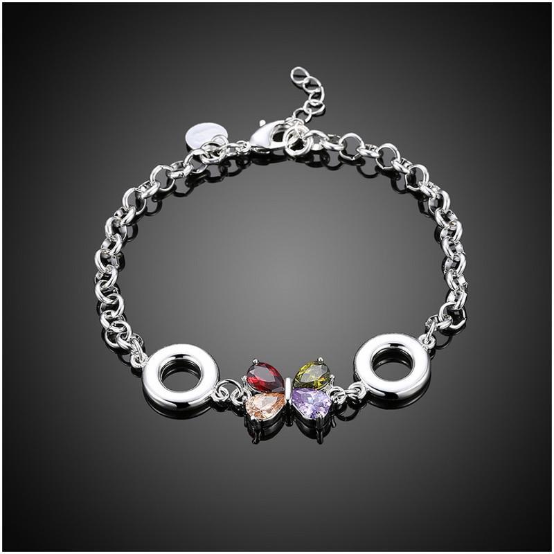 H497 Women Fashion Bracelet女生饰品气质水晶手链镀925纯银复古送女朋友七夕情人节礼物