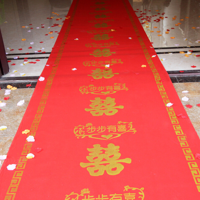 婚庆结婚一次性红色进地毯婚礼布置楼梯装饰道具创意红地垫路引
