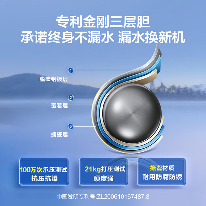 海尔(Haier)[HC3新]40升电热水器 金刚搪瓷胆 国家补贴15% 租房优选大水量 2200W速热家用储水式高清大图