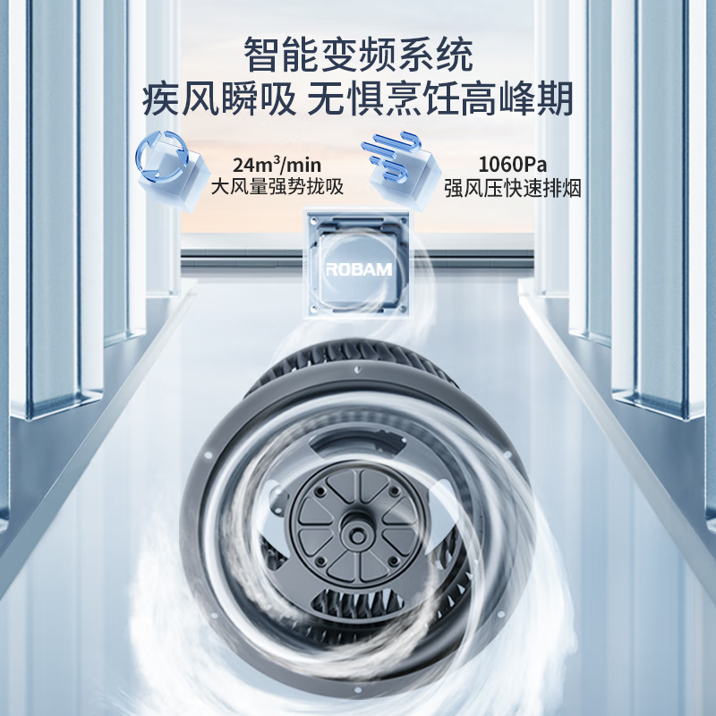[变频]老板(ROBAM)24m³变频双腔油烟机欧式触控式抽油烟机单烟机大吸力脱排油烟机钢琴家顶吸油烟机62D3S