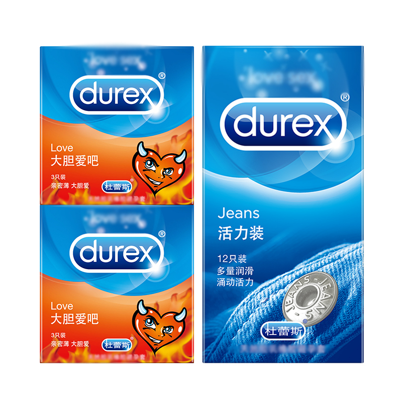 杜蕾斯(Durex) 避孕套 大胆爱吧Love3只*2+活力12只 标准款安全套套 男用成人情趣计生用品byt