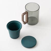 苏氏陶瓷(SUSHI CERAMICS)青灵玻璃泡茶杯绿色陶瓷内胆过滤茶隔水杯中国风文创伴手礼