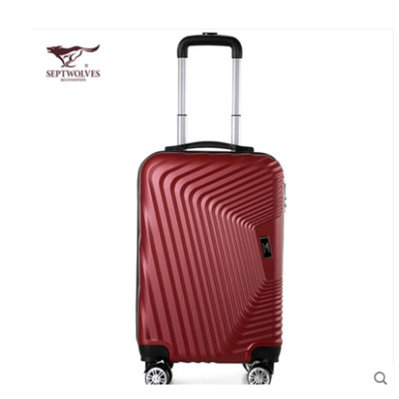 七匹狼商务出差耐磨拉杆箱男女24英寸密码锁行李箱静音万向轮