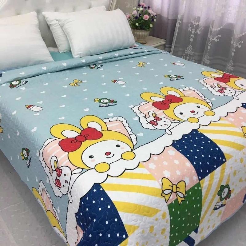 [清仓]韩国外 贸绣花榻榻米双面床盖两用单件夏季ins风四季通用 快乐