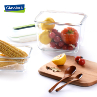 三光云彩(GLASSLOCK)韩国进口钢化耐热玻璃保鲜盒大号水果食品收纳盒RP604 3700ml大容量手提保鲜盒