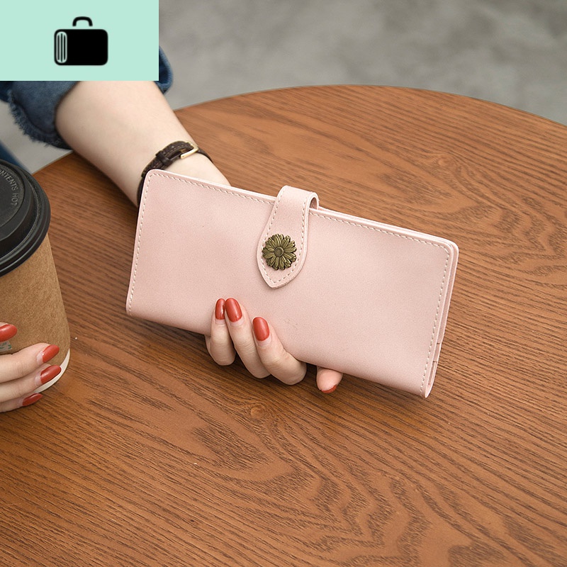 2020新款零钱包女长款学生性冷淡薄款ins森系原宿简约复古超薄NEW LAKE 粉红色