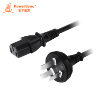 包尔星克PowerSync 三插电源线直头黑色1米纯铜电脑主机显示器品字尾三孔
