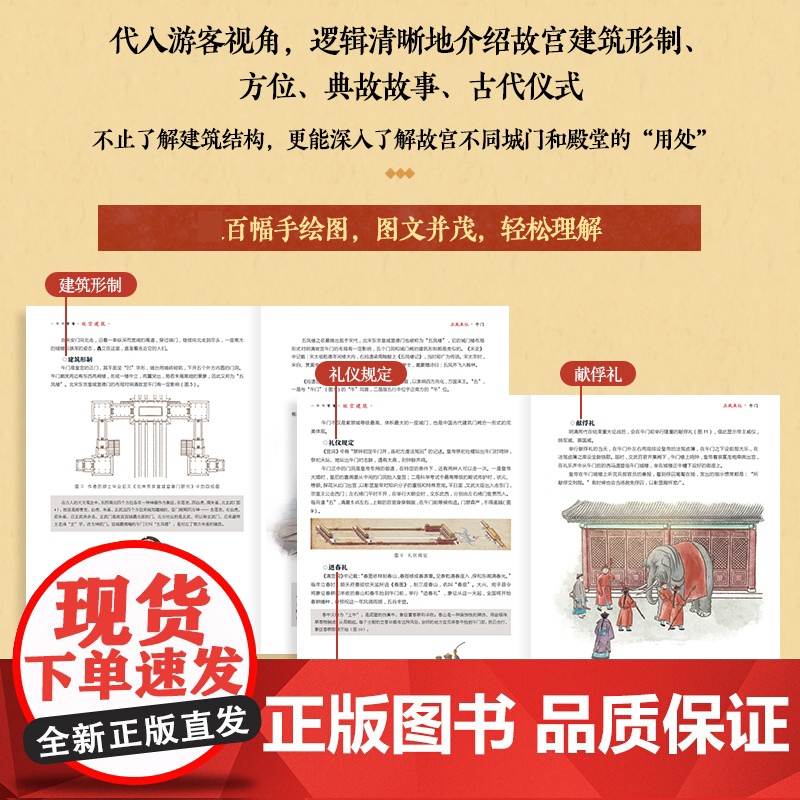 一本书看懂故宫建筑 故宫历史文化中国古建筑紫禁城布局手绘图解故宫建筑细探典故故事古代仪式收藏鉴赏科普故宫书籍高清大图