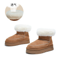真羊毛真皮雪地靴女冬季新款加绒保暖棉靴复古短靴百搭靴子女 栗色 39
