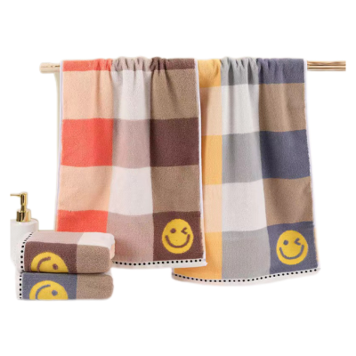 世纪金鹰开心笑脸纯棉提花毛巾成人面巾115g/条34*74cm 125g