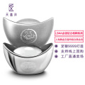天鑫洋 足银白银投资 银元宝银摆件 实心1000g 收藏赠礼可回购 1000克银元宝