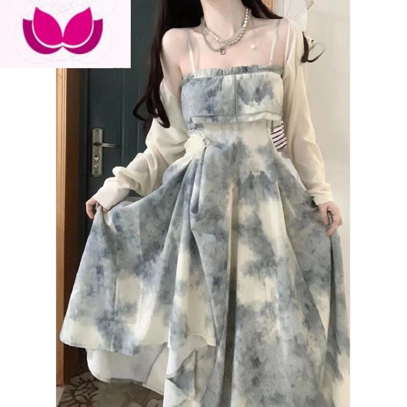 七斓小众独特裙子小个子吊带连衣裙夏季女别致独特套装裙甜辣小套装特 S 开衫+连衣裙小众独特/设计/减龄/漂亮/茶歇/奶甜/休闲/裙