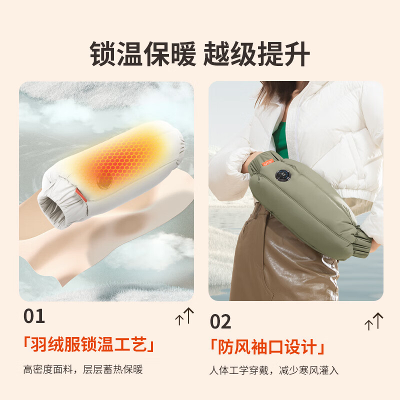 几素 暖手袋无水热水袋充电式石墨烯发热暖水袋安全防爆电暖宝迷你女 米色[安全无水石墨烯加热]礼盒版