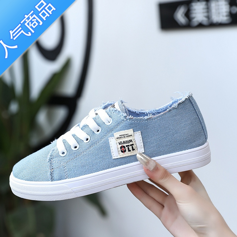 小白鞋女潮流百搭春夏季帆布鞋学生平底休闲鞋软底舒适老北京布鞋