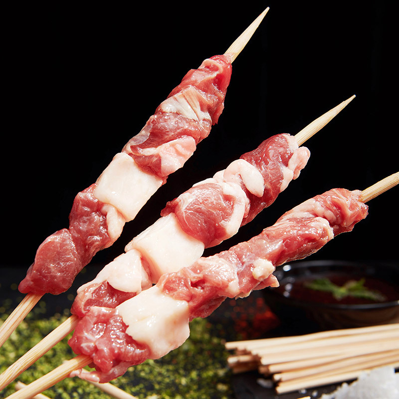 大庄园 尚品羔羊肉串 400g/袋 (约20串)腌制入味 烧烤串食材羊排肉串半成品 生鲜羊肉烤箱适配