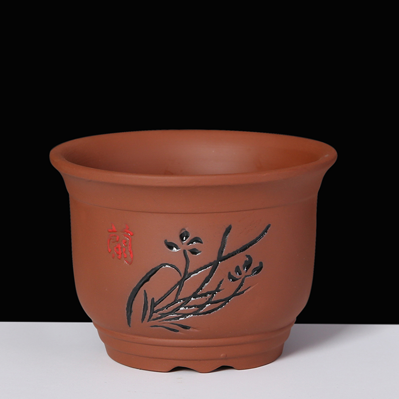 紫砂粗陶瓷花盆室内老桩多肉菖蒲盆栽宜兴拇指小创意室内特价清仓