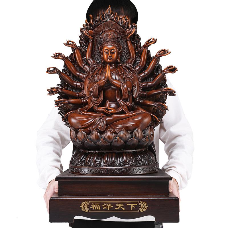 美帮汇千手观音佛像摆件供奉家用海坐莲观世音菩萨居家客厅高清大图