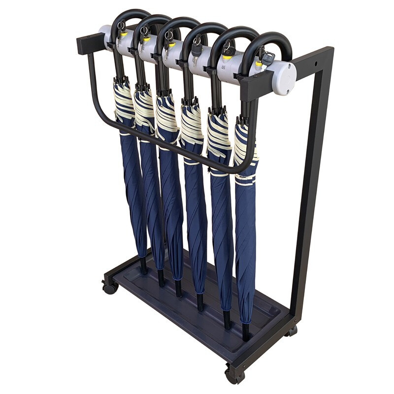 海斯迪克hk7012清洁工具烤漆带锁雨伞架酒店超市银行雨伞架便民雨伞