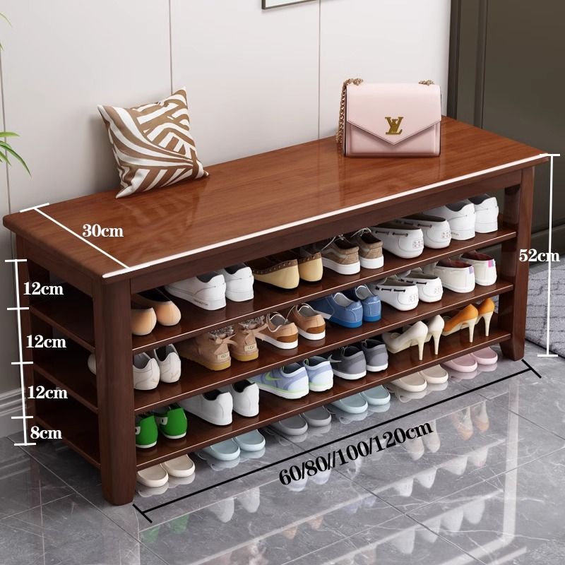 黎珞兴换鞋凳三层胡桃色100cm个高清大图