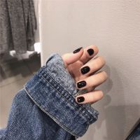 金边法式蝴蝶穿戴甲美甲成品假指甲美甲贴片指甲贴片可拆卸甲片贴 47-mini黑