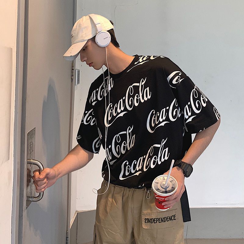 梵克公牛短袖男ins潮网红抖音怪味半袖2020新款t恤潮牌宽松丅恤港风