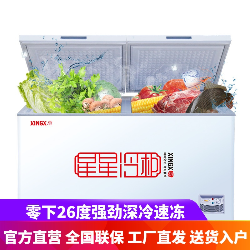 星星(XINGX)BD/BC-480E 480升厨房商用保鲜设备 大容量冰柜卧式冷柜冷藏保鲜冷冻两用柜