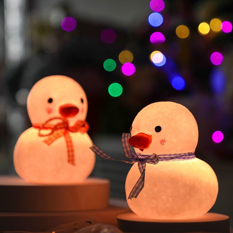 可爱ins少女心鸭子小夜灯不插电卧室床头灯创意摆件生日礼物女生