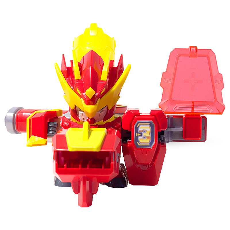 瑞华行激战奇轮3玩具儿童射击烈焰神兽神变形对战升级套装烈焰爆炫神