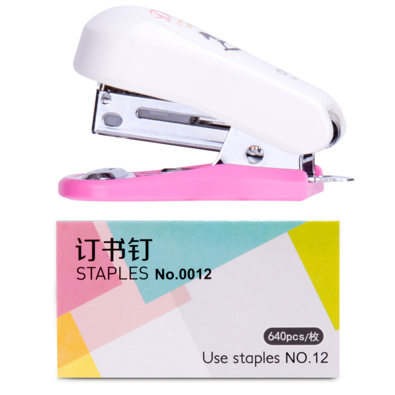 得力(deli)0352订书机多彩迷你型套装订书机卡式 颜色随机 迷你订书机 2个装 +10盒0012订书针