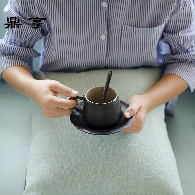 鼎亨结婚礼品欧式小咖啡杯碟套装家用简约陶瓷带马克勺
