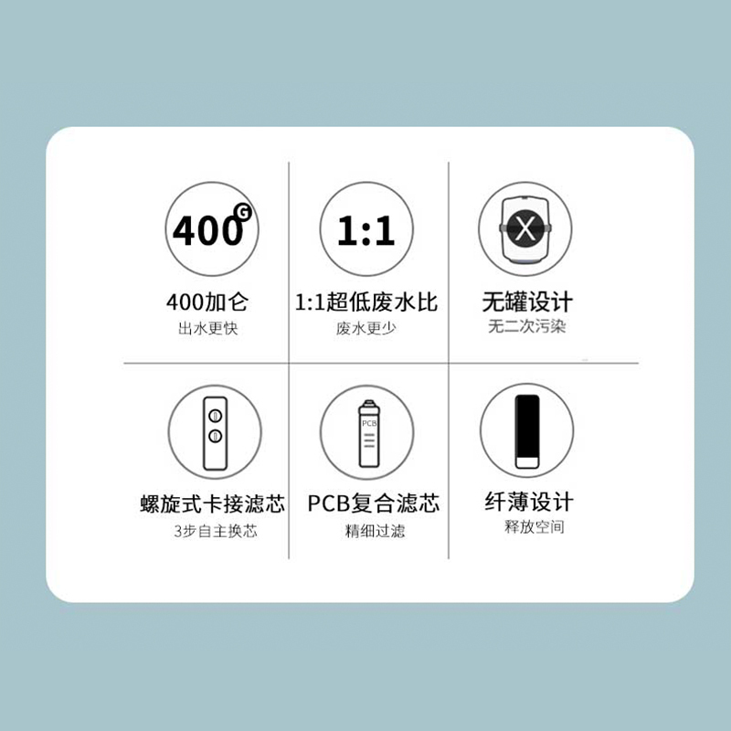 奥克斯(AUX)奥克斯净水器家用直饮一体机厨下式净水器反渗透过滤大容量 K60