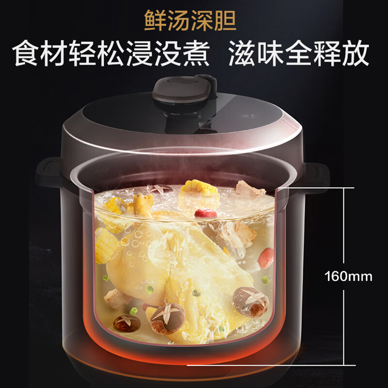 美的(Midea)MY-E524 5L电压力锅家用双胆IH加热电高压饭煲全自动智能压力锅高清大图