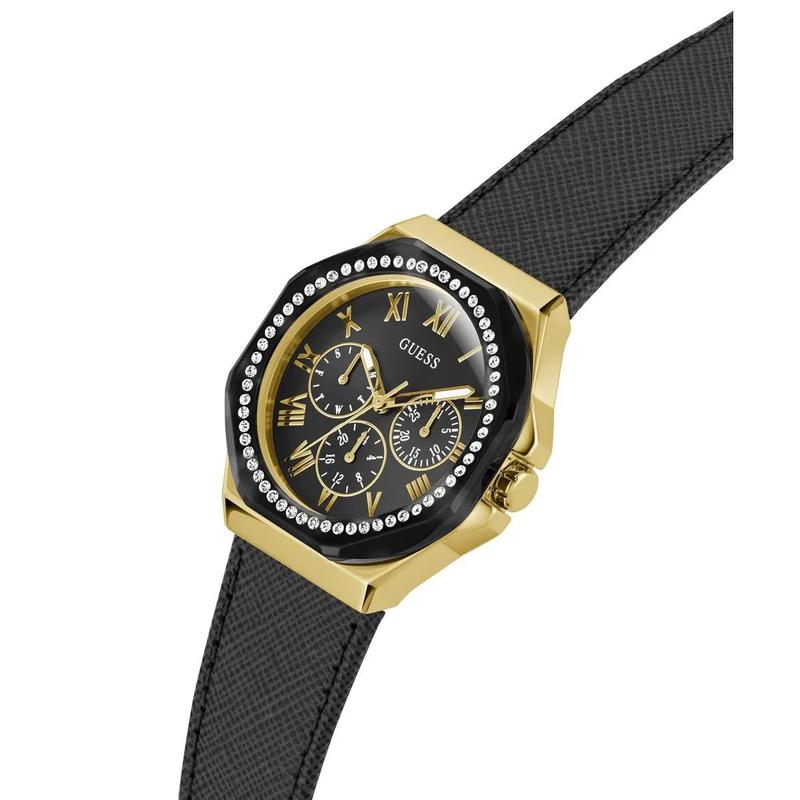盖尔斯(GUESS)女士石英手表时尚简约防水耐用石英腕表黑色表盘高清大图
