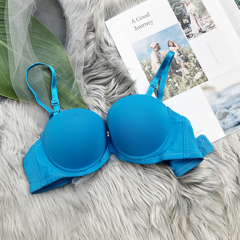 hlcoman二分之一半罩杯文胸婚纱礼服白色聚拢小胸性感光面平胸不空杯