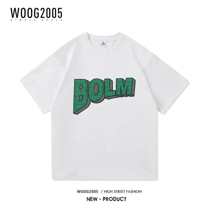 WOOG2005ins火原宿港风情侣上衣宽松韩版潮牌字母印花短袖T恤潮