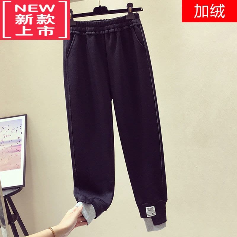 可莉允韩国中大童儿童加绒加厚运动裤2022新款秋冬洋气女童保暖休闲裤子保暖裤图片
