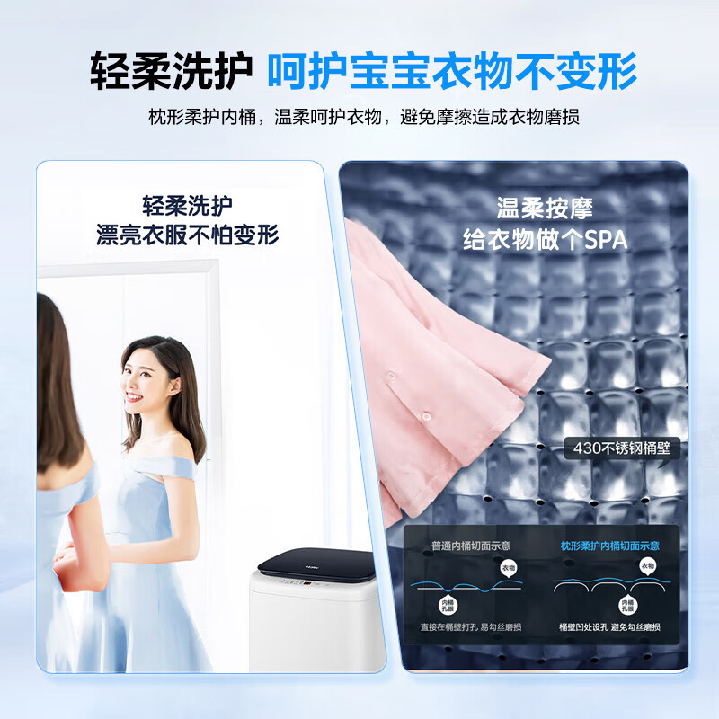 海尔(Haier)家用迷你洗衣机 全自动波轮3KG公斤 母婴儿童内衣裤婴儿宝宝洗 健康除菌XQBM30-218高清大图