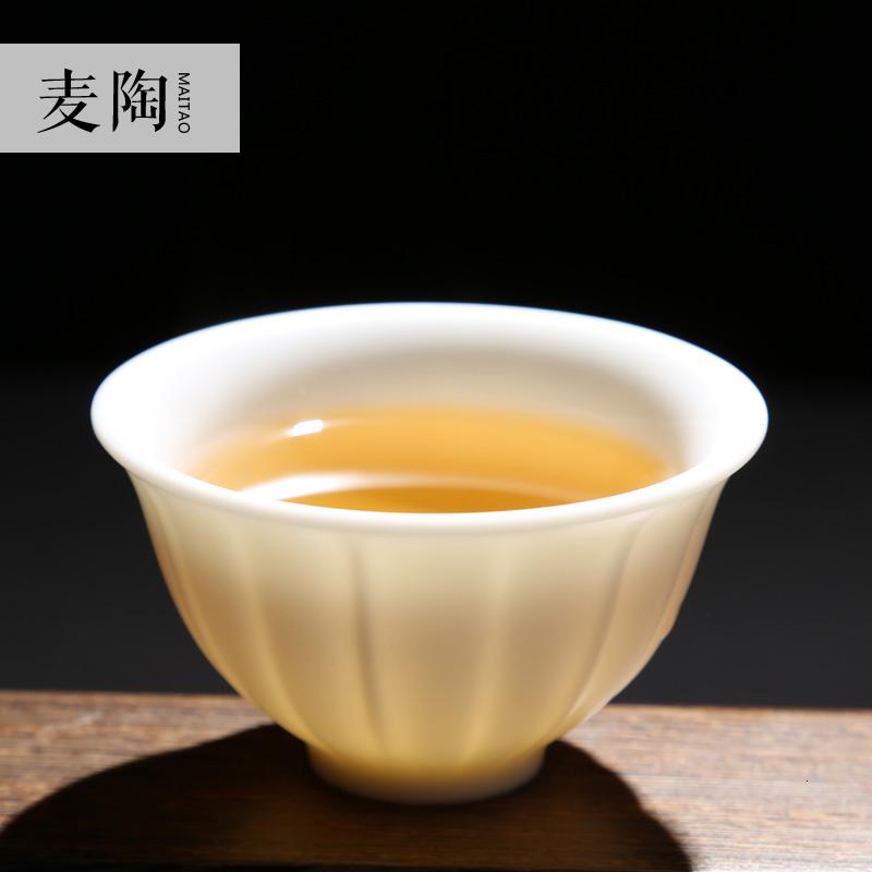 美帮汇白瓷茶杯 陶瓷小单杯玉瓷杯大号个人茶具茶道品茗杯主人杯子高清大图