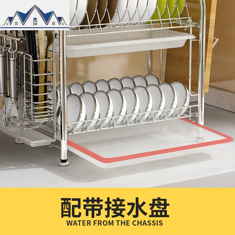 放碗架沥水架304不锈钢厨房碗碟架碗筷盘收纳架置物架家用省空间 三维工匠高清大图
