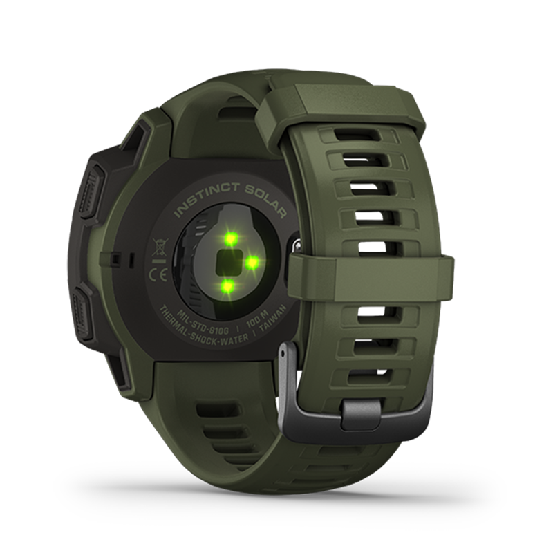 Garmin佳明 instinct 本能光动太阳能运动智能手表户外GPS血氧登山腕表 太阳能战术版 丛林绿