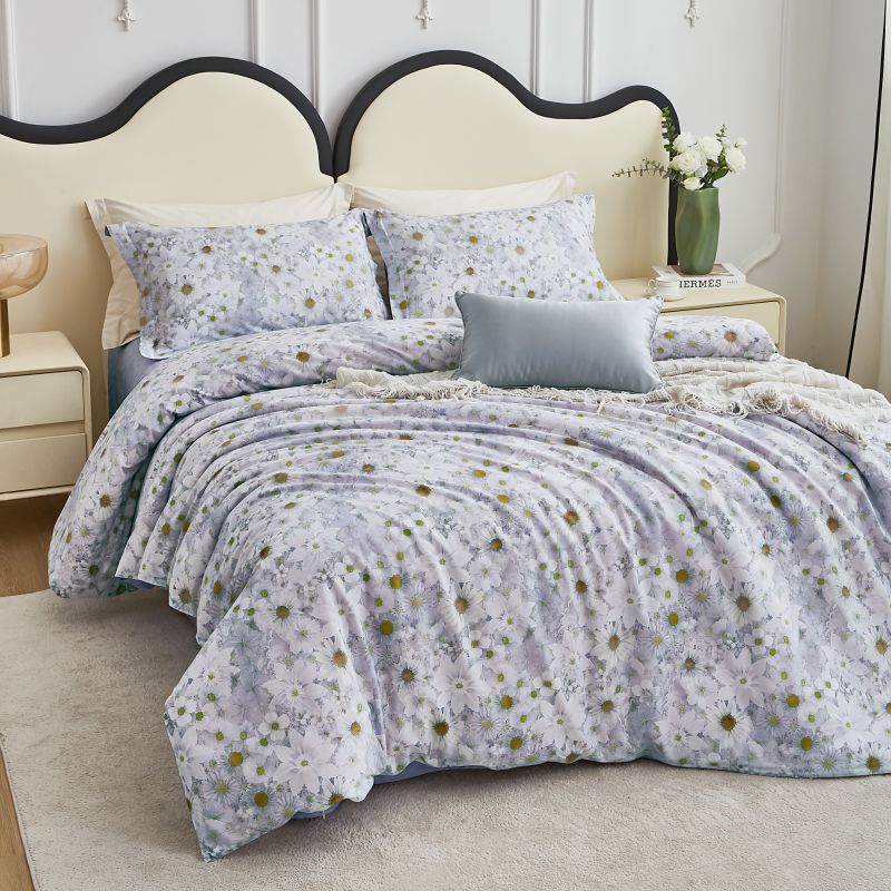 梦洁家纺 纯棉印花四件套:小雏菊高清大图