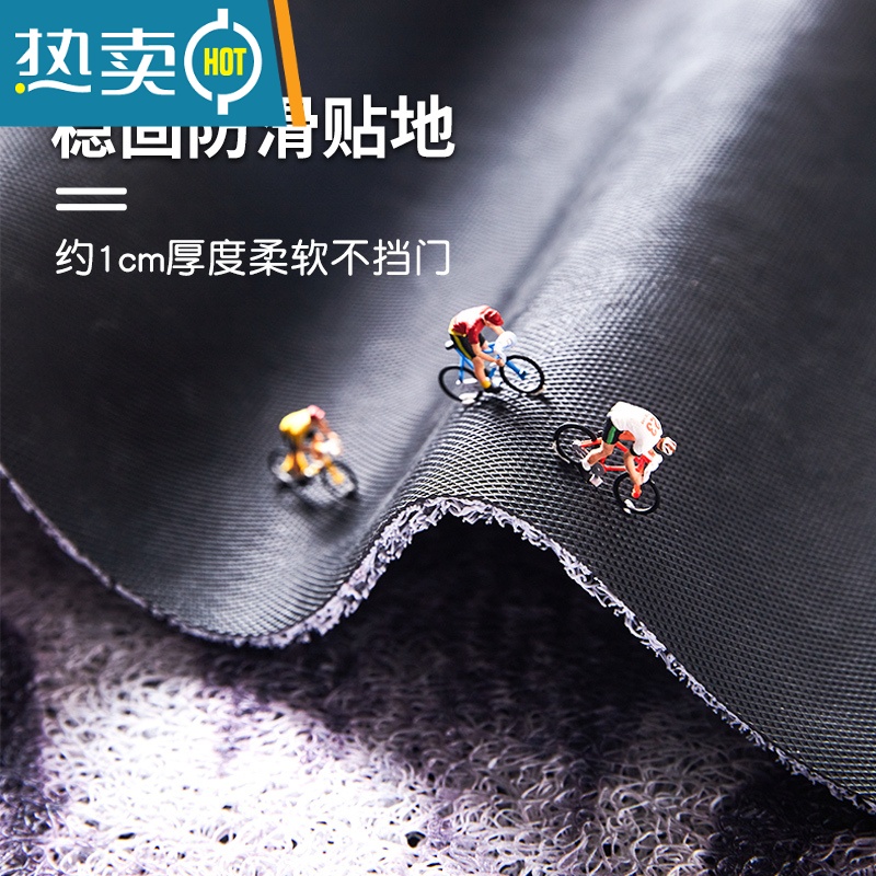 敬平地垫入户家用文字创意丝圈防滑脚垫门口玄关蹭脚除尘剪裁室外门垫防滑垫高清大图