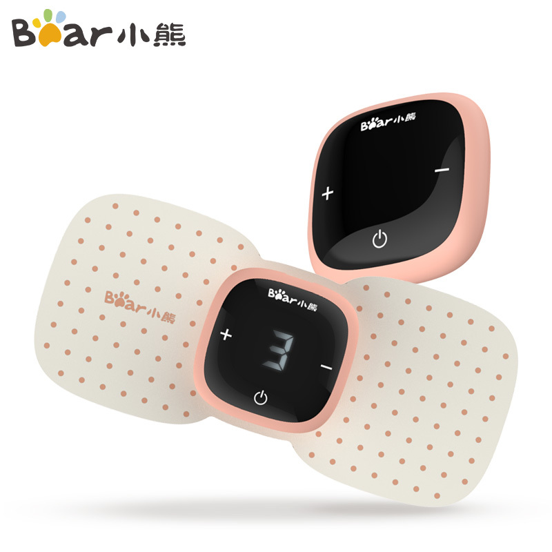 小熊(Bear)按摩贴 AMQ-C01A1 粉色 随身携带家用多功能按摩仪按摩贴USB充电式口袋按摩器颈椎全身按摩