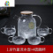 冷水壶玻璃水壶可高温花茶壶凉白开水杯套装家用水壶凉水杯凉水壶 FENGHOU 1800竹盖+4咖啡杯