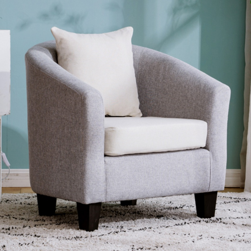 檀星星沙发0214 现代简约单人沙发布艺咖啡厅酒店卧室阳台卡座休闲接