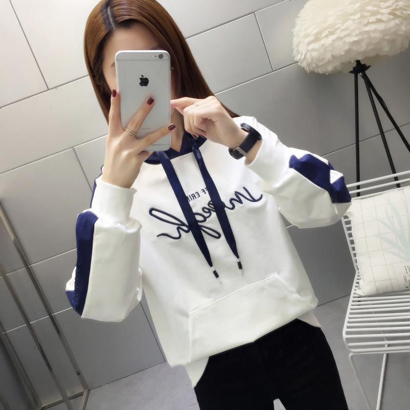 卫衣少女装2019春装新款甜美长袖上衣服宽松初中高中学生连帽外套