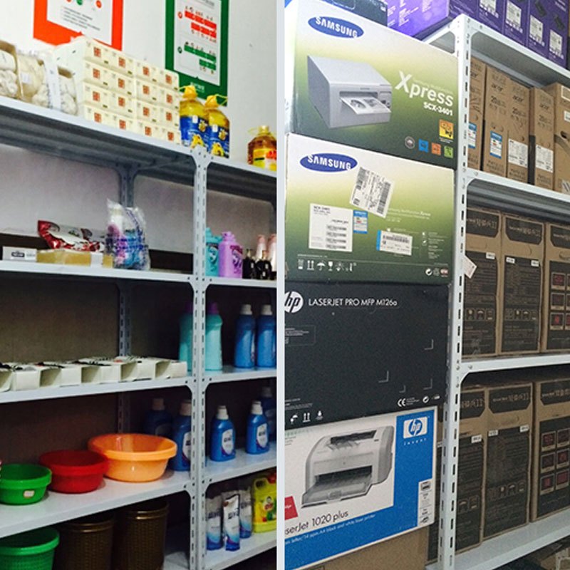 选兴 钢货架超市置物架储物架展示铁架子轻型仓储库房家用货架多功能时尚创意商城家装建材及五金家具角钢货架